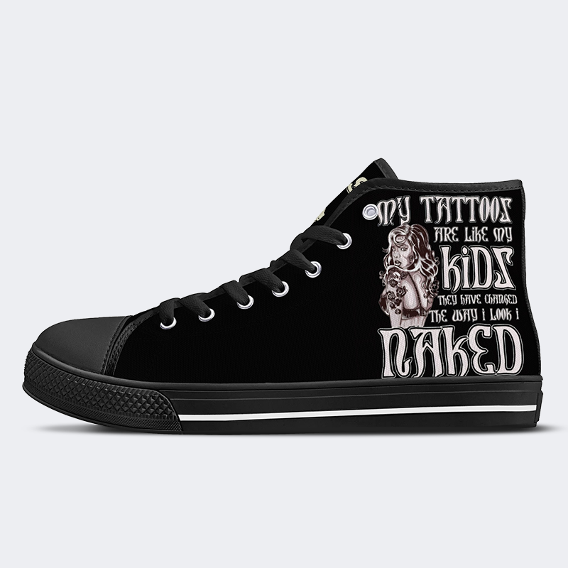 Unisex Meine Tattoos sind wie meine Kinder Druck - High Top Canvas