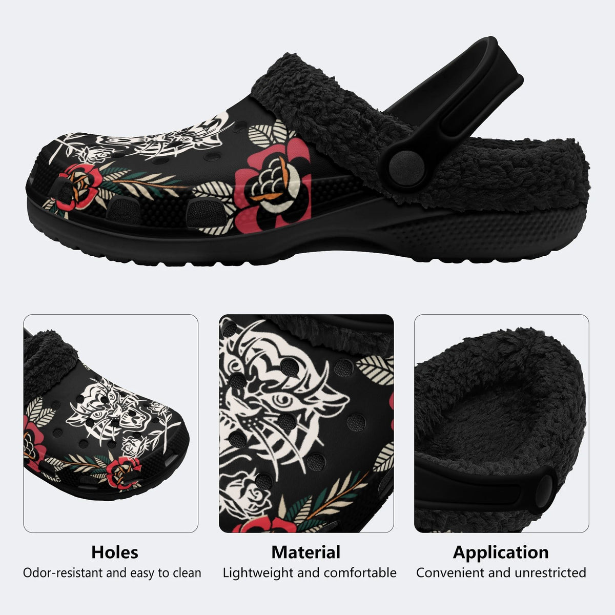 Tiger&Rose Art Print - Fur Lined Slippers/Sandals