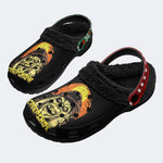 Horror Movie Graphic Print - Fur Lined Slippers/Sandals