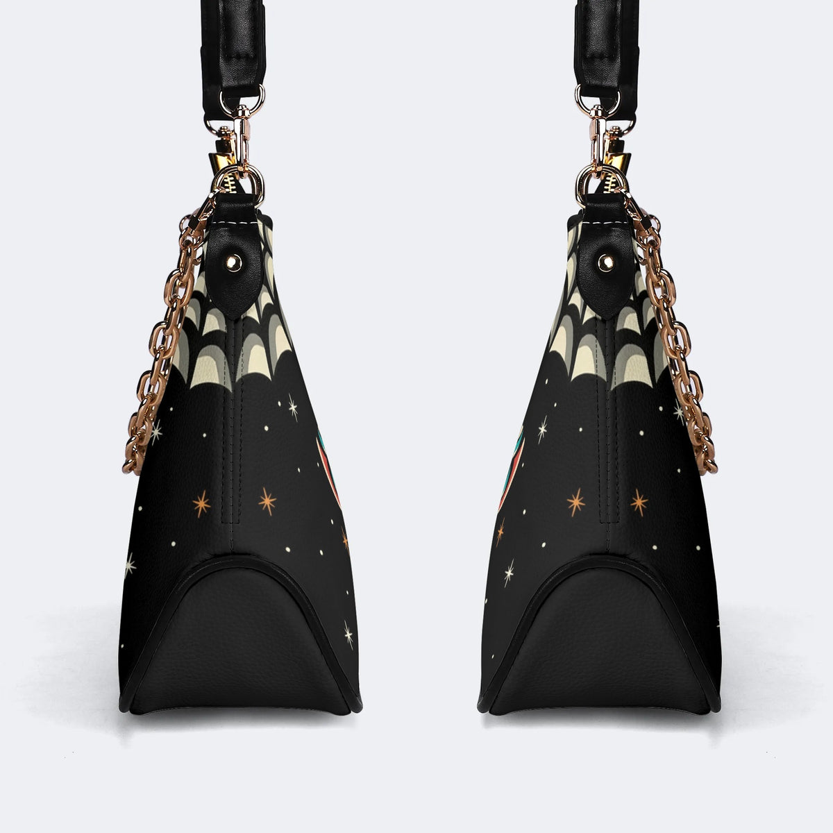 Old School Death Moth Vintage Print - Leather Crossbody Bag
