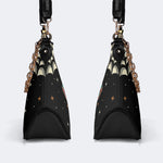 Old School Death Moth Vintage Print - Leather Crossbody Bag