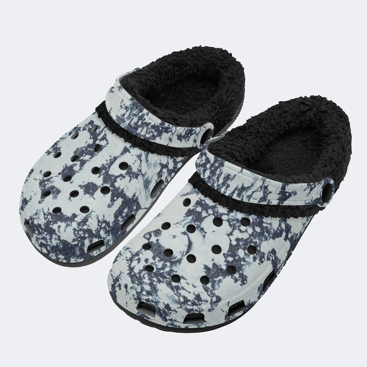 Unisex Ink Print - Fur Lined Slippers/Sandals