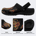 Old School Tiger & Snake Print - Fur Lined Slippers/Sandals