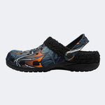 Gothic Skeleton Bat Spider Web - Fur Lined Slippers/Sandals