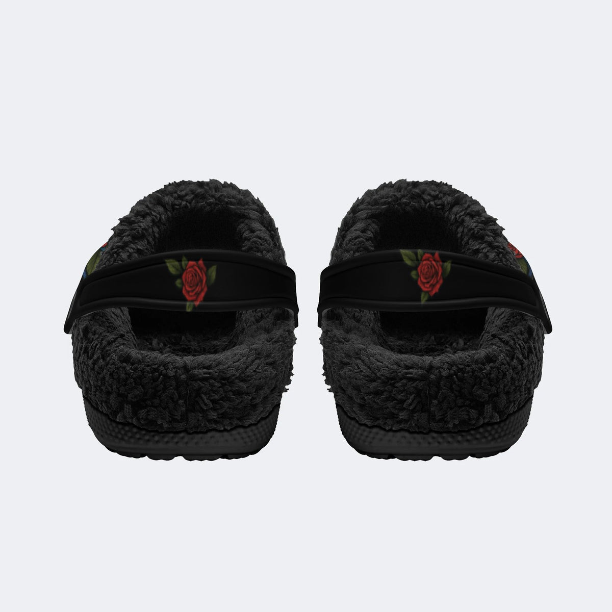 Death Moth Print - Fur Lined Slippers/Sandals
