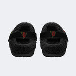 Death Moth Print - Fur Lined Slippers/Sandals
