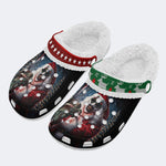 Horror Santa Claus Ghostface Print - Fur Lined Slippers/Sandals