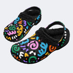 Playful Rainbow Swirl - Fur Lined Slippers/Sandals