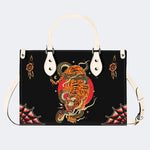 Tiger And Snake Print - Leather Handbag