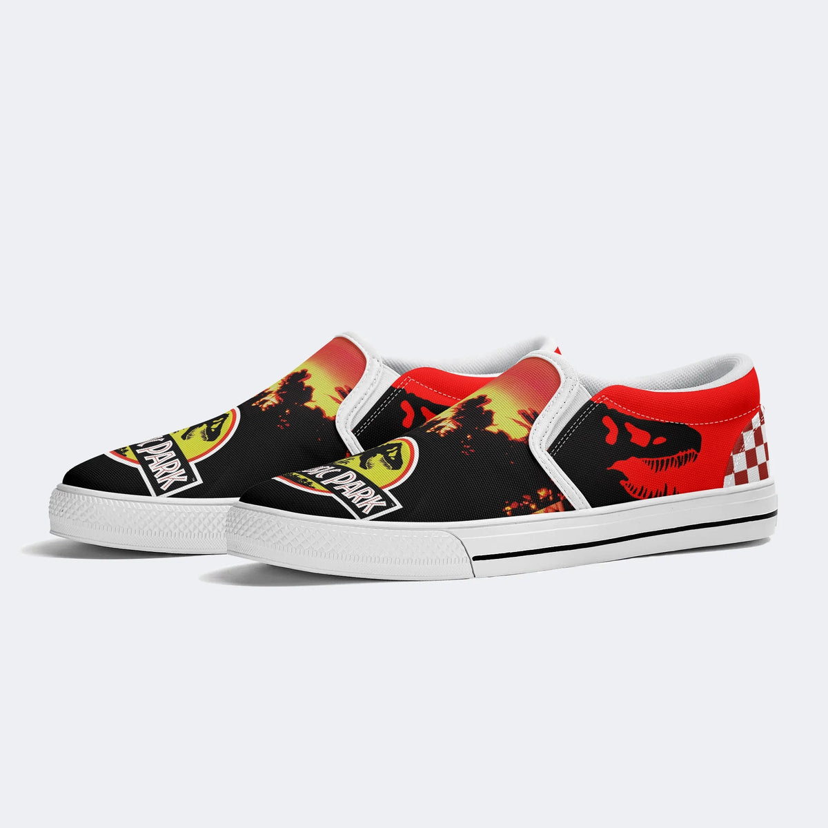 Unisex Jurassic Print - Slip On Shoes