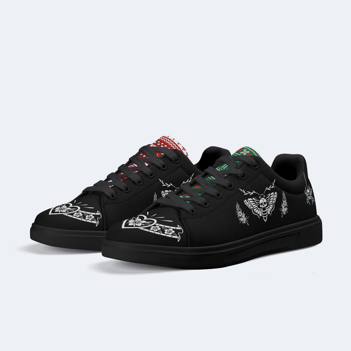 Death Moth Vintage Print - Skateboard Sneakers