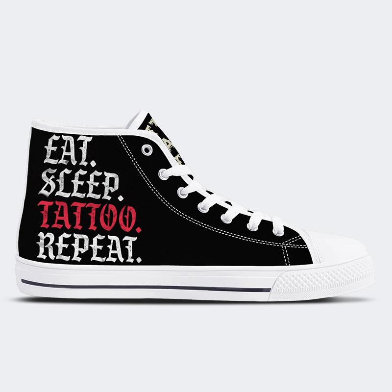 Unisex My Mon Hates My Tattoos Print - High Top Canvas