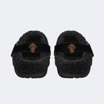 Vintage Death Moth Print - Fur Lined Slippers/Sandals