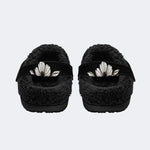 Gothic Witch Skull Wildflower Moon - Fur Lined Slippers/Sandals