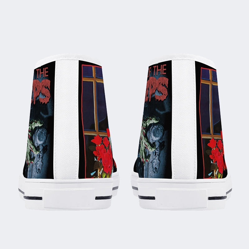 Unisex Vintage Horror Graphic - High Top Canvas