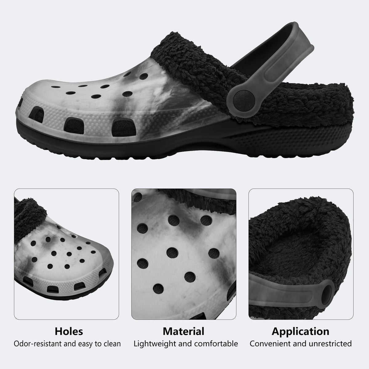 Noir Angel Specter - Fur Lined Slippers/Sandals
