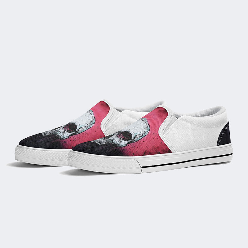 Unisex Skull Graphic Print - Slip On Shoes