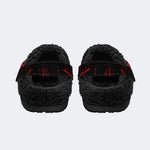 Gothic Red Thorn Art - Fur Lined Slippers/Sandals
