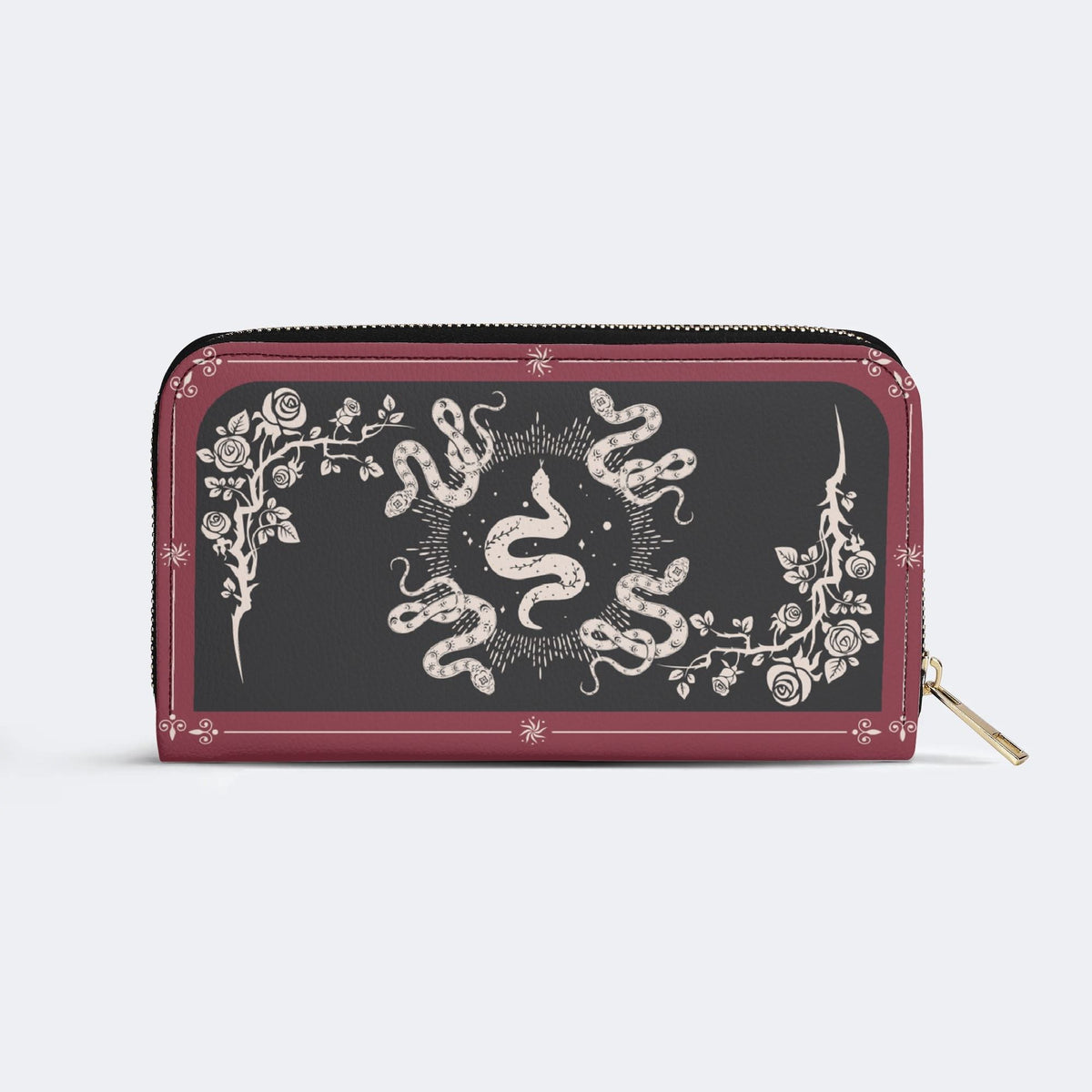 Inscribed Viper Print - Leather Wallet
