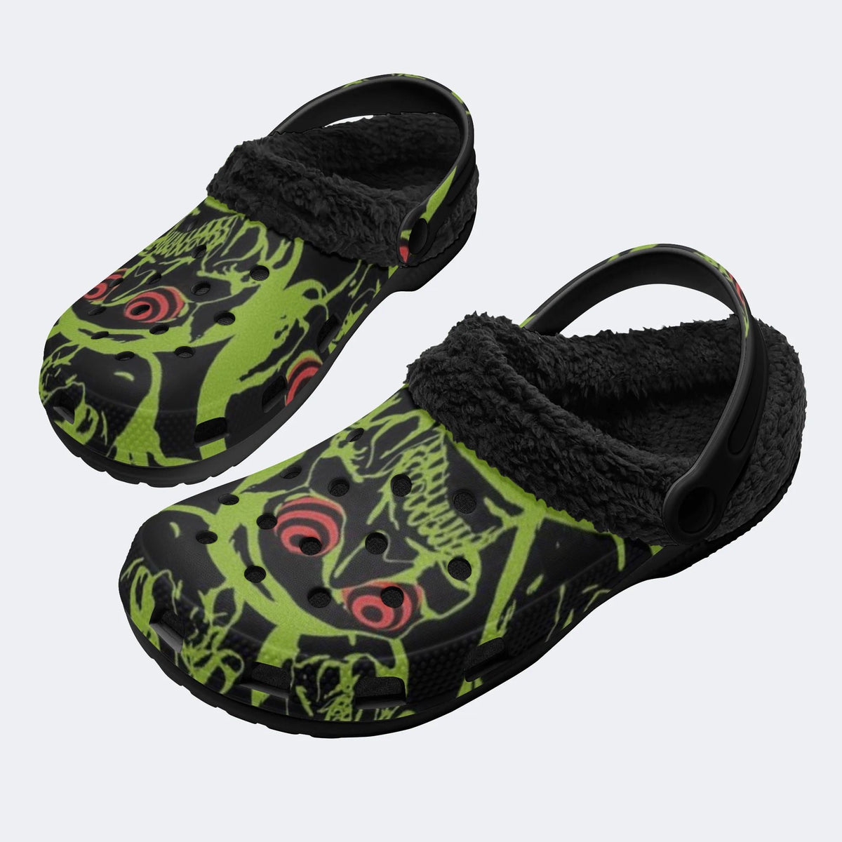 Toxic Swirl Demon - Fur Lined Slippers/Sandals