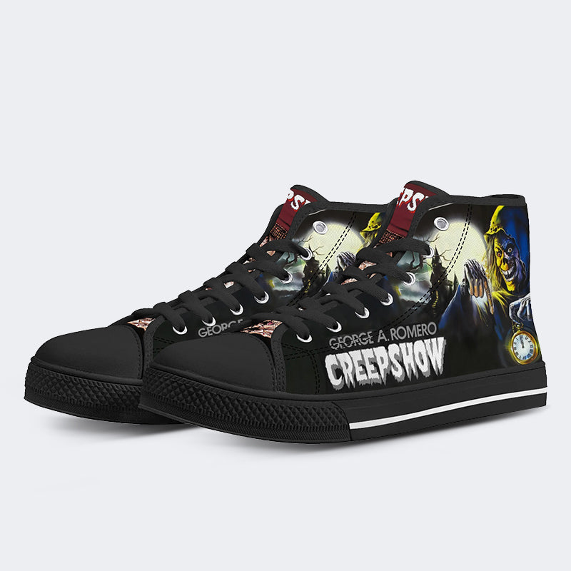 Horrorfilm Vintage Grafikdruck - High Top Canvas