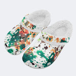 Unisex Ink Print - Fur Lined Slippers/Sandals