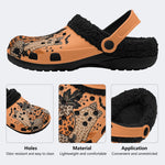 Leopard Pumpkin Ghost - Fur Lined Slippers/Sandals
