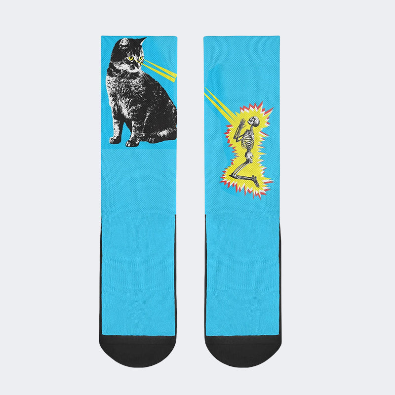 Cat Death Ray Art - Crew Socks