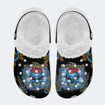 Skull&Bone Gothic Print - Fur Lined Slippers/Sandals