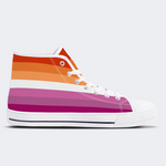 Lesbian Pride Flag High Top Canvas Shoes