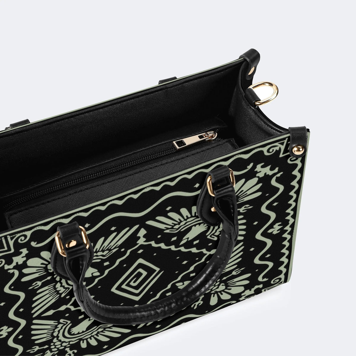 Light Green Eagle Totem - Leather Handbag