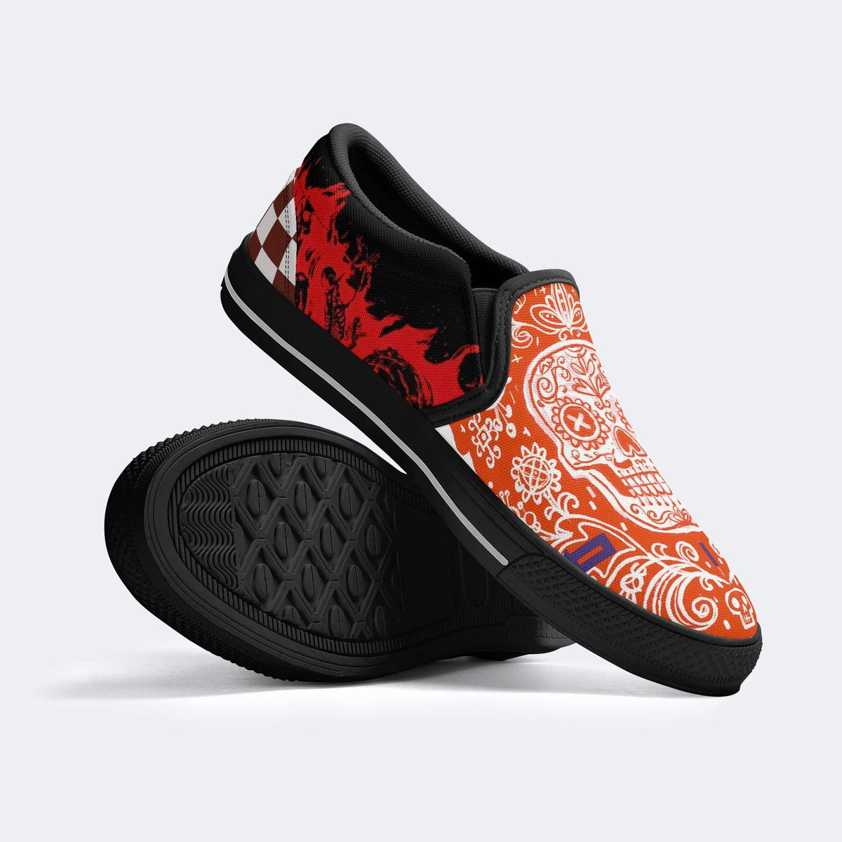 Day of the Dead Pattern - Slip On Shoes