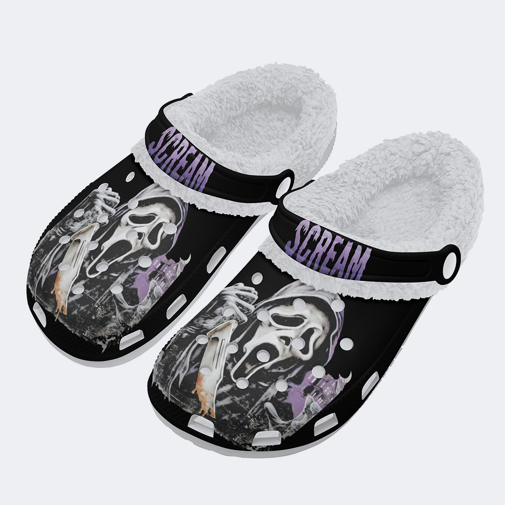 Horror Ghostface - Fur Lined Slippers/Sandals