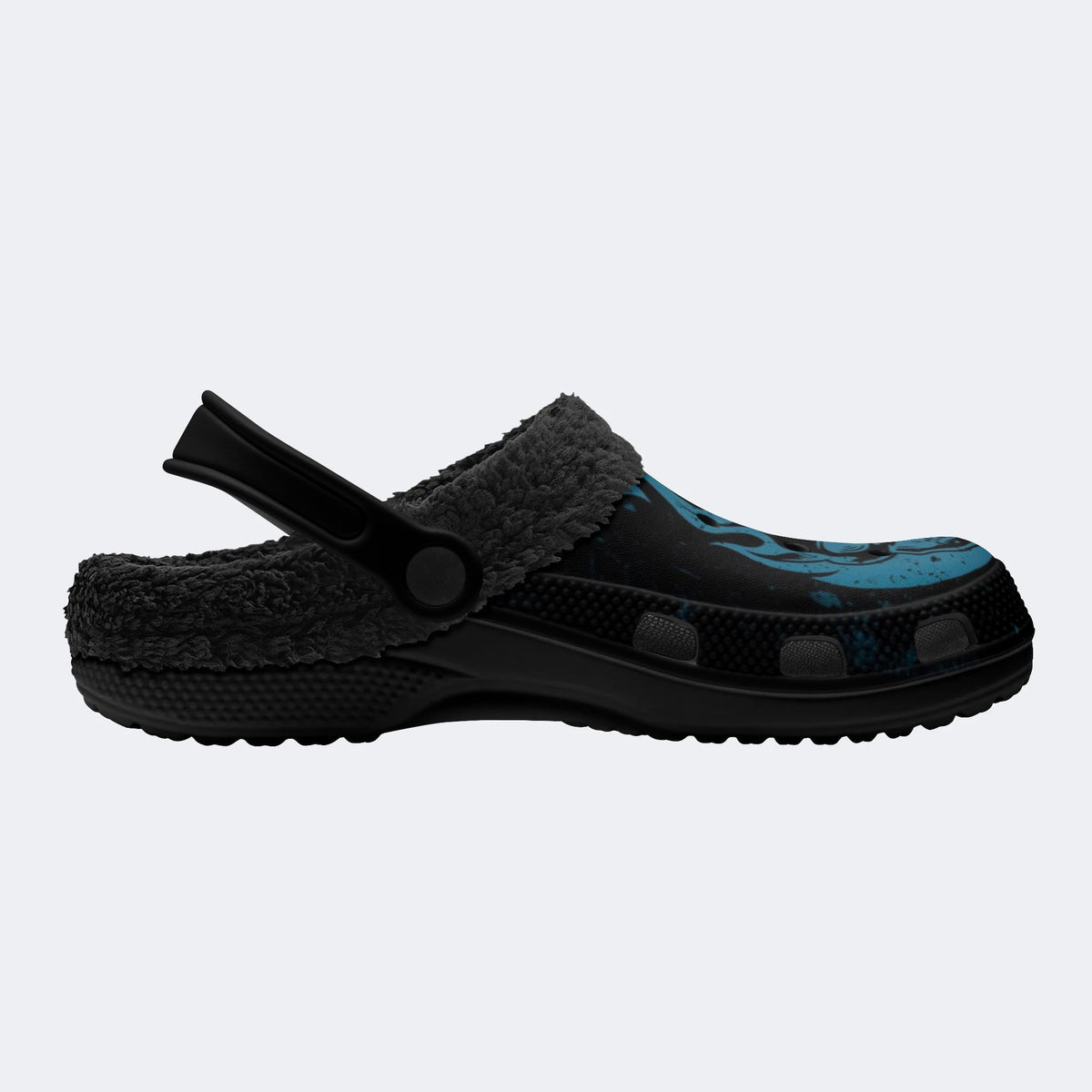 Dark Ice Flame Skull - Fur Lined Slippers/Sandals