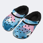 Pastel Geometric Triangle - Fur Lined Slippers/Sandals