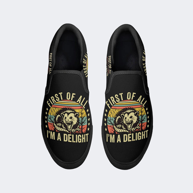 First Of All I'm A Delight Print - Slip On Shoes