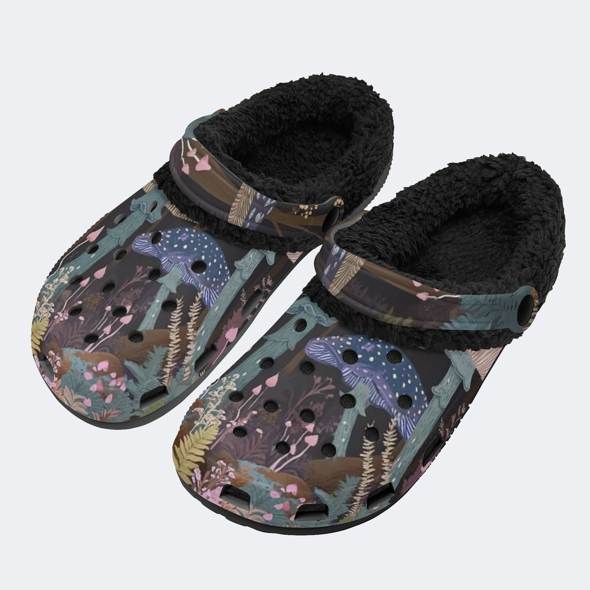 Dark Forest Mushroom - Fur Lined Slippers/Sandals