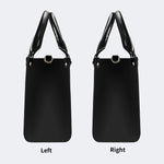 White Death Moth Print - Leather Handbag
