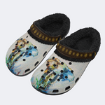 Elephant Print - Fur Lined Slippers/Sandals