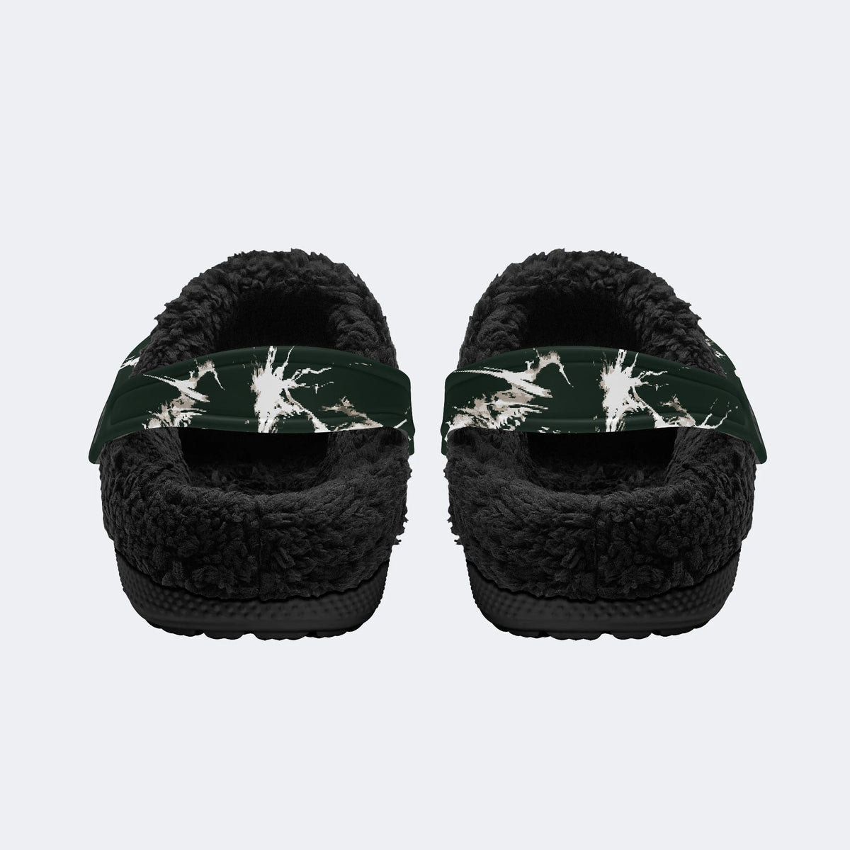 Ghost Text Skull - Fur Lined Slippers/Sandal