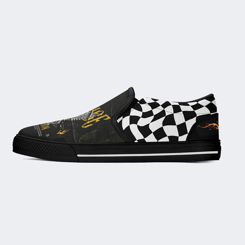 Figure&Wing&Letter Print - Slip On Shoes