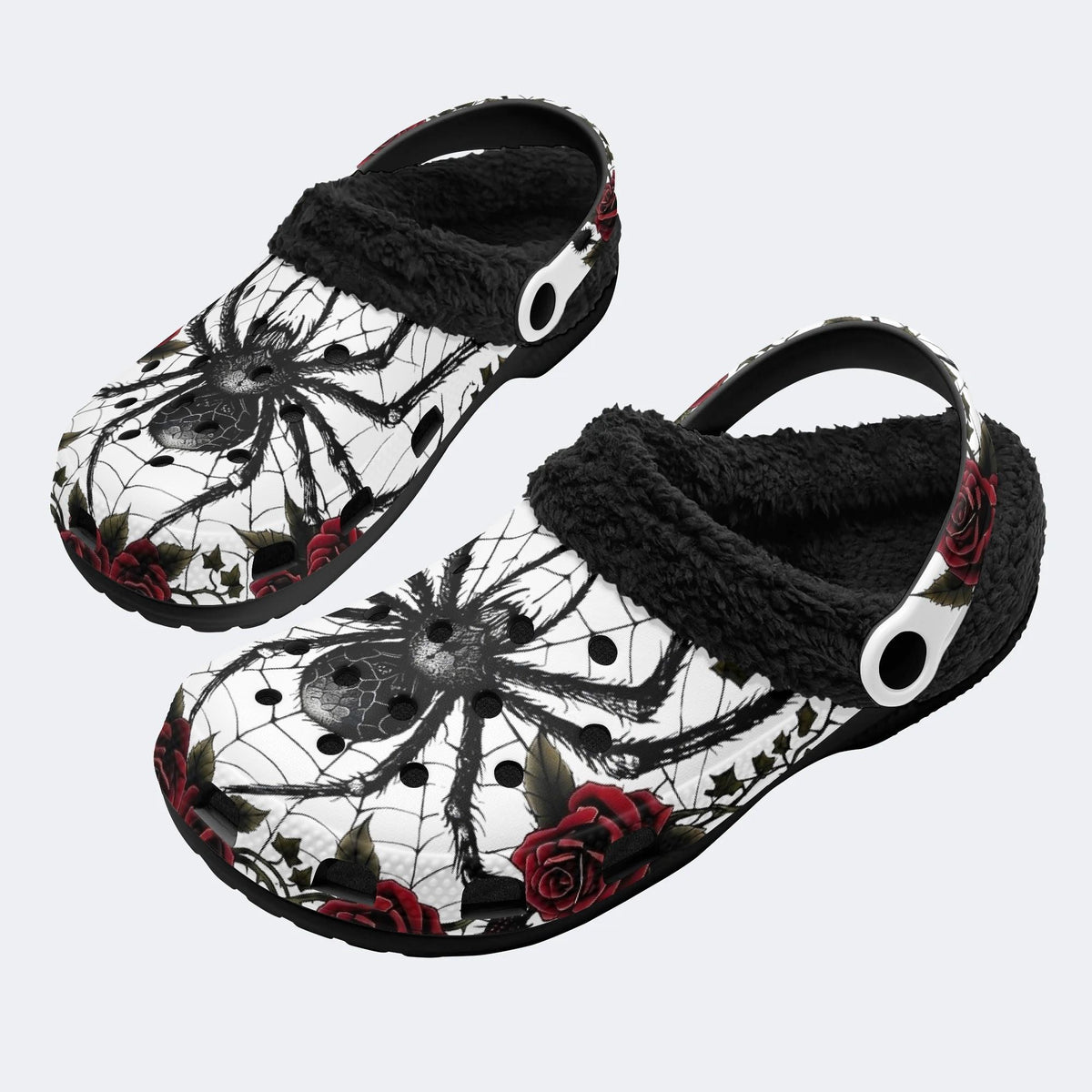 Arachnid Noir - Fur Lined Slippers/Sandals