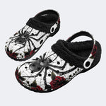 Arachnid Noir - Fur Lined Slippers/Sandals