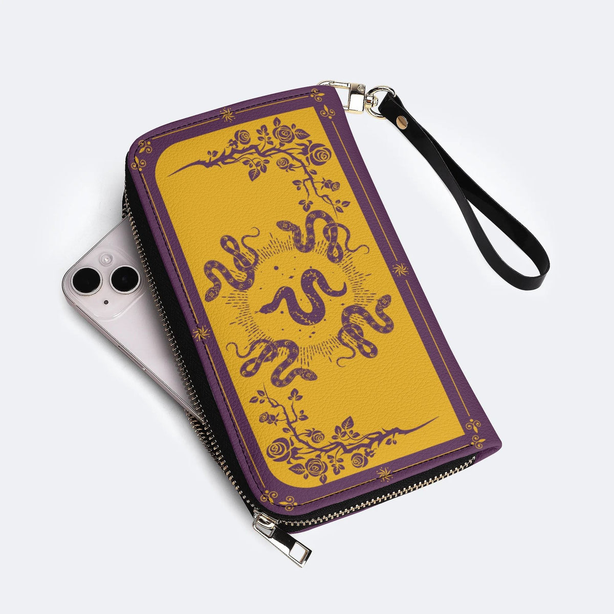 Inscribed Viper Print - Leather Wallet