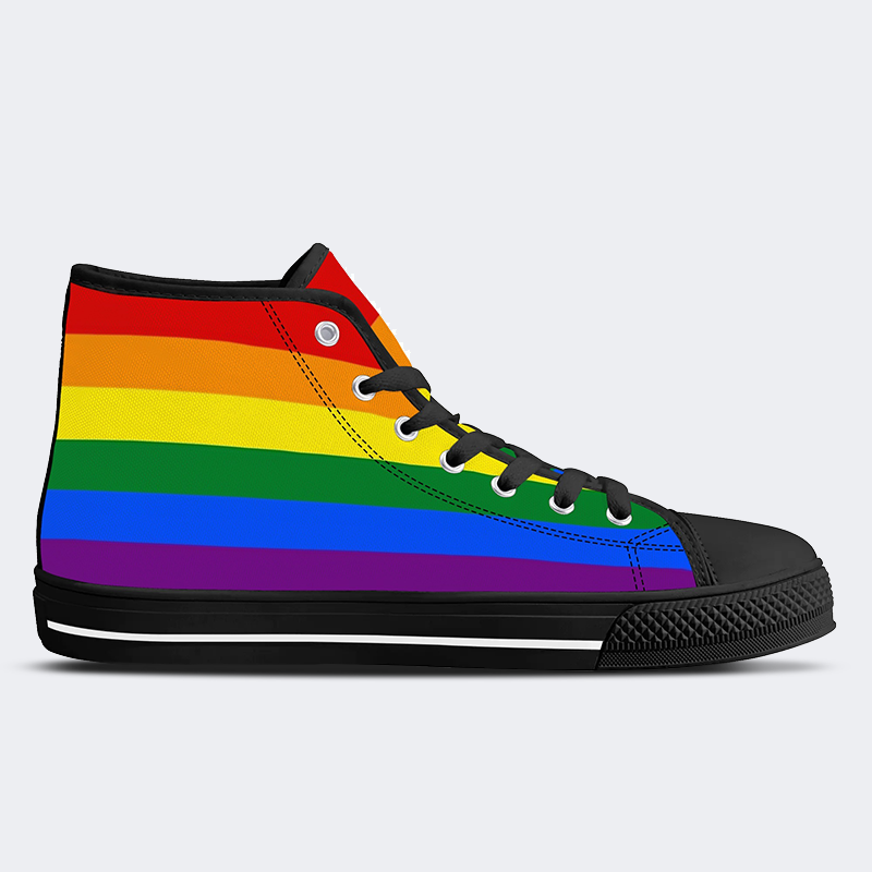 8-Color Pride Flag High Top Canvas Shoes