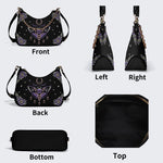 Purple Death Moth Print - Leather Crossbody Bag