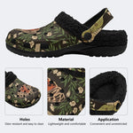 Retro Moth Flower - Fur Lined Slippers/Sandals