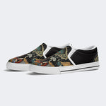 Retro Dark Mushroom Eyes Halloween Print - Slip On Shoes