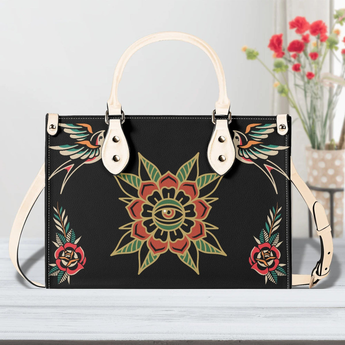 Eyes&Flower Art Print - Handbag