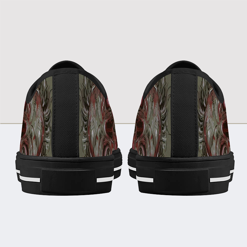 Skinned Face Low Top Canvas Shoes